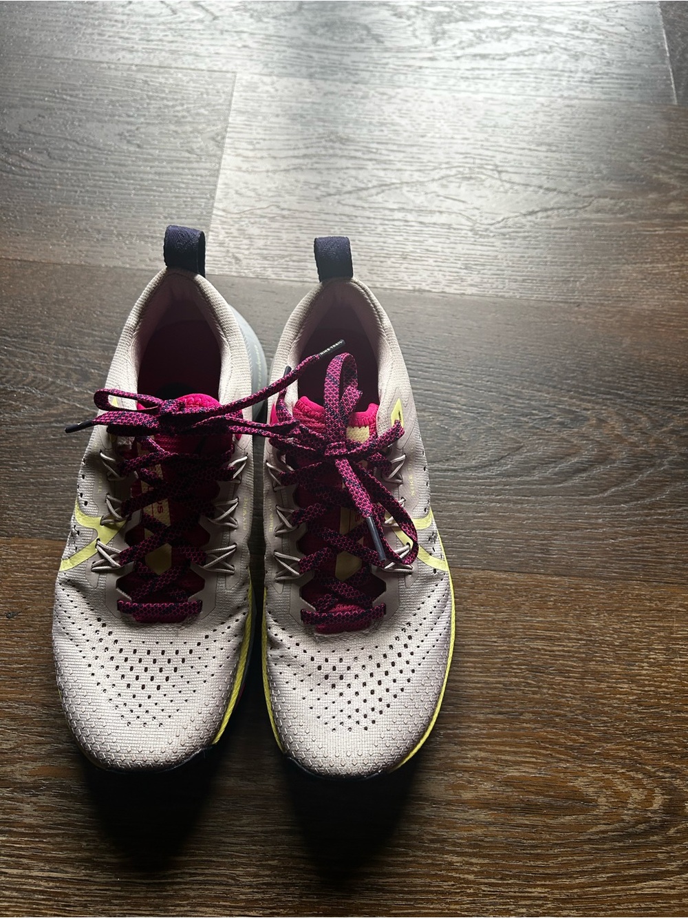 Nike Women’s Athletic Shoes in White with Pink and Yellow Accents